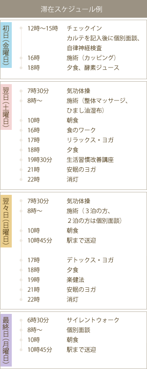 滞在スケジュール例
