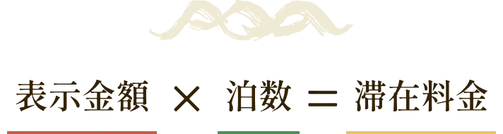 表示金額 × 泊数 = 滞在料金