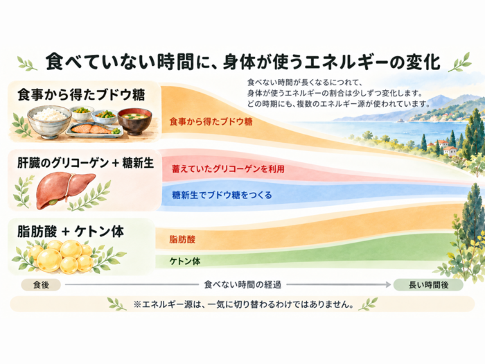 食べていないとき、身体は何をエネルギーにしている？