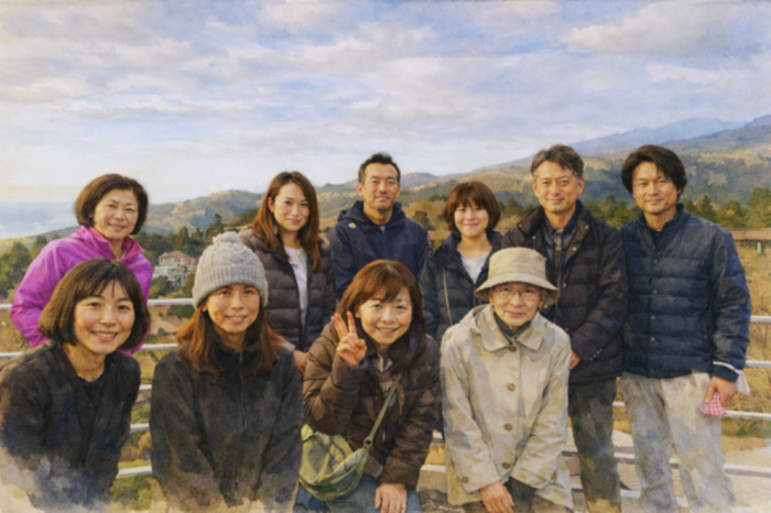 高原館ウォーキング記念撮影